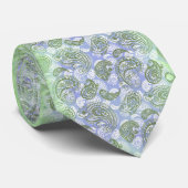 Paisley in Blauw en Groen Stropdas (Opgerold)