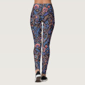 Paisley in blauw en koraal leggings (Achterkant)