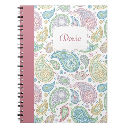 Paisley in het roze Notitieboek (Voorkant)