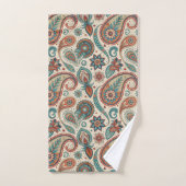  Paisley in rode Blauwgroen crème Bad Handdoek (Handdoek)