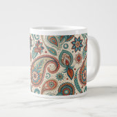  Paisley in rode Blauwgroen crème Grote Koffiekop (Voorkant rechts)