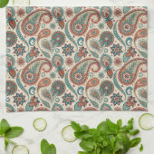  Paisley in rode Blauwgroen crème Theedoek (Gevouwen)