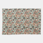  Paisley in rode Blauwgroen crème Theedoek (Horizontaal)