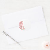 Paisley in sinaasappel en roze - midden-oosten des ronde sticker (Envelop)