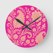 Paisley India Print Design Ronde Klok (Voorkant)