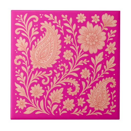 Paisley India Print Design Tegeltje (Voorkant)