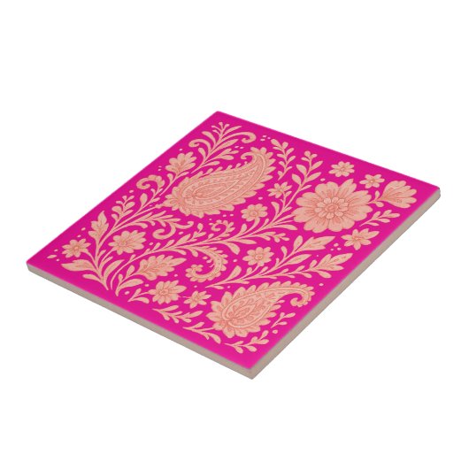 Paisley India Print Design Tegeltje (Zijkant)