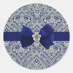 Paisley Indigo Ronde Sticker