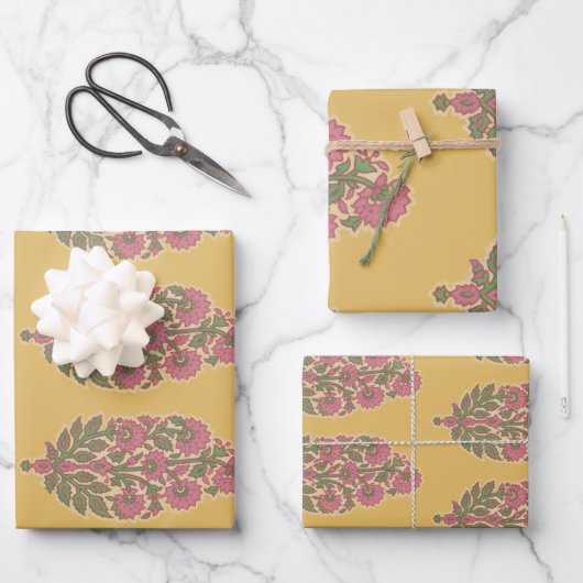 paisley Inpakpapier Plat Vel Set van 3 (Voorkant)