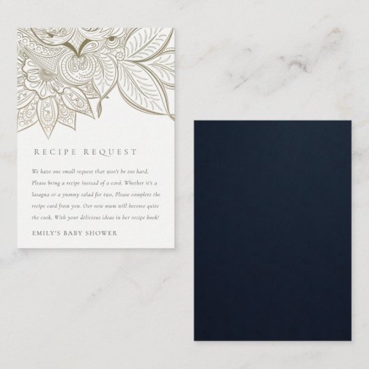 Paisley Ivory Gold-minimumloon dat moet worden on Informatiekaartje (Voorkant / Achterkant)