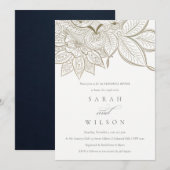 Paisley Ivory Gold Rehearsal Dinner Invite Bedankkaart (Voorkant / Achterkant)