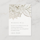  Paisley Ivory Gold Wedding Goed Informatiekaartje (Voorkant)