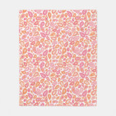 Paisley Jane patroon in roze en oranje Fleece Deken (Voorkant)