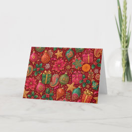 Paisley juweeltoon kerstkaart bedankkaart