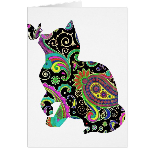 Paisley kat en vlinder (Voorkant)