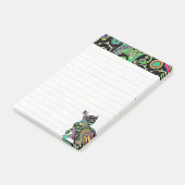 Paisley kat en vlinder post-it® notes (Schuin)