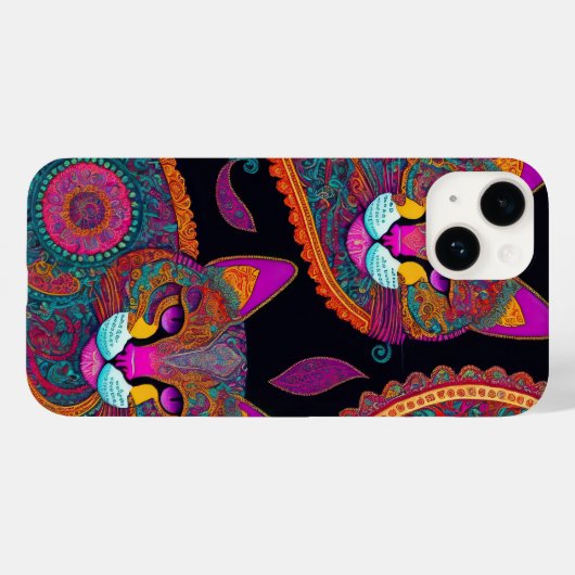 Paisley Katten Case-Mate iPhone Case (Achterkant (horizontaal))