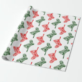 Paisley-kerstkousen Cadeaupapier (Uitgerold)