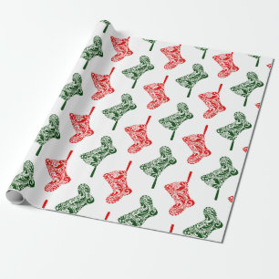 Paisley-kerstkousen Cadeaupapier