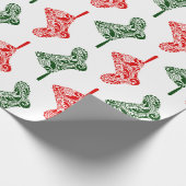 Paisley-kerstkousen Cadeaupapier (Hoek)