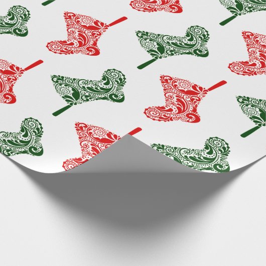 Paisley-kerstkousen Cadeaupapier (Hoek)