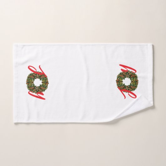 Paisley Kerstkrans JOY Kerstmis Handdoek (Handdoek)