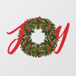 Paisley Kerstkrans JOY Kerstmis Raamsticker