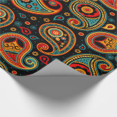 Paisley kleurrijk elegant cadeaupapier (Hoek)