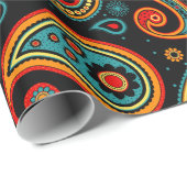 Paisley kleurrijk elegant cadeaupapier (Rol Hoek)