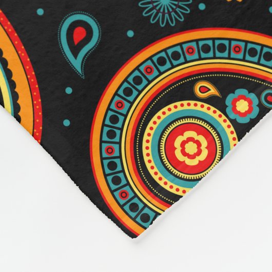 Paisley kleurrijk elegant fleece deken (Hoek)