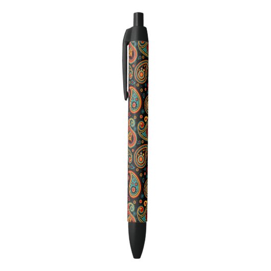 Paisley kleurrijk elegant zwarte inkt pen (Top (Verticaal))