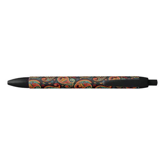 Paisley kleurrijk elegant zwarte inkt pen (Achterkant)