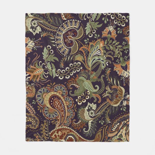 Paisley Kleurrijke Textiel: Etnisch  Ontwerp Fleece Deken (Voorkant)