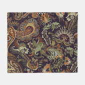 Paisley Kleurrijke Textiel: Etnisch  Ontwerp Fleece Deken (Voorkant (Horizontaal))