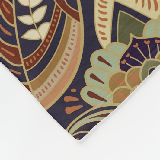 Paisley Kleurrijke Textiel: Etnisch  Ontwerp Fleece Deken (Hoek)