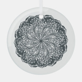 Paisley Lace Mandala Glas Ornament