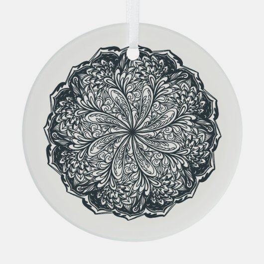 Paisley Lace Mandala Glas Ornament (Achterkant)