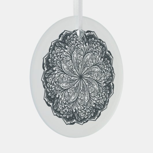 Paisley Lace Mandala Glas Ornament (Voorkant Rechts)