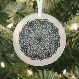 Paisley Lace Mandala Glas Ornament