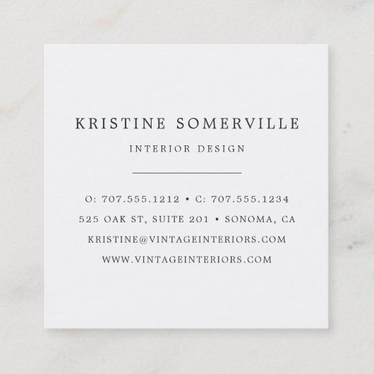 Paisley Lace Square Visitekaartjes | Nimbus Gray (Achterkant)