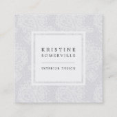 Paisley Lace Square Visitekaartjes | Nimbus Gray (Voorkant)