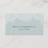 Paisley Lace Visitekaartjes | Iced Aqua (Voorkant)