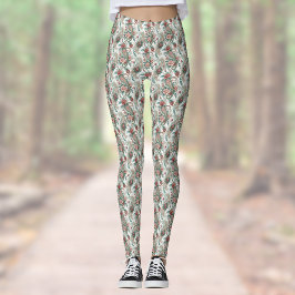 Paisley  Look Roos Bourgondië Groen Huishouden Leggings