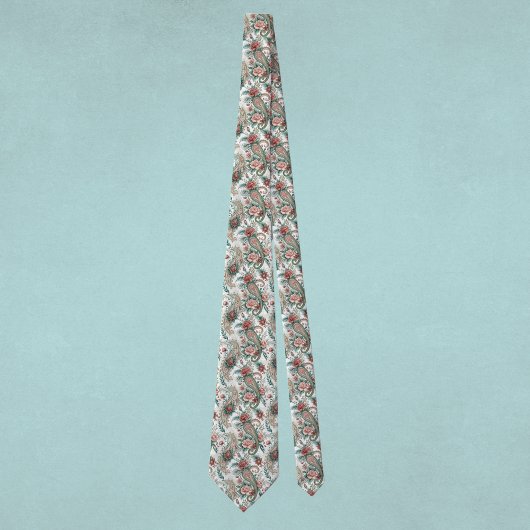 Paisley  Look Roos Bourgondië Groen Huishouden Stropdas