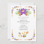 Paisley Lotus Flower Indian Bridesmaids Luncheon Kaart (Voorkant)