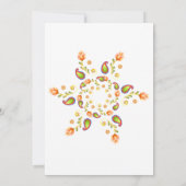 Paisley Lotus Flower Indian Bridesmaids Luncheon Kaart (Achterkant)