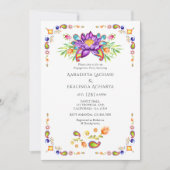 Paisley Lotus Flower Indian Engagement Party Kaart (Voorkant)