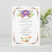 Paisley Lotus Flower Indian Engagement Party Kaart (Staand voorkant)