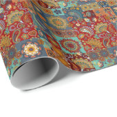  Paisley Mandala Kleurrijke Patchwork Cadeaupapier (Rol Hoek)