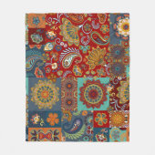 Paisley Mandala Kleurrijke Patchwork Fleece Deken (Voorkant)